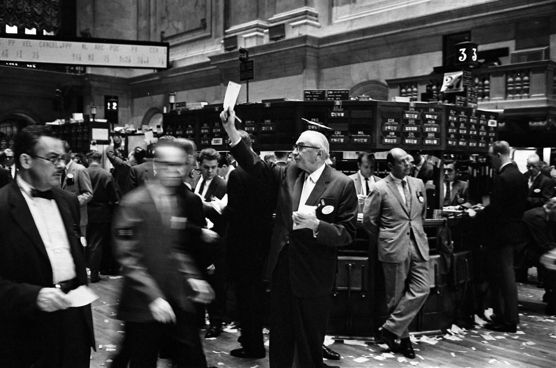 New York Stock Exchange trading floor, 1963.