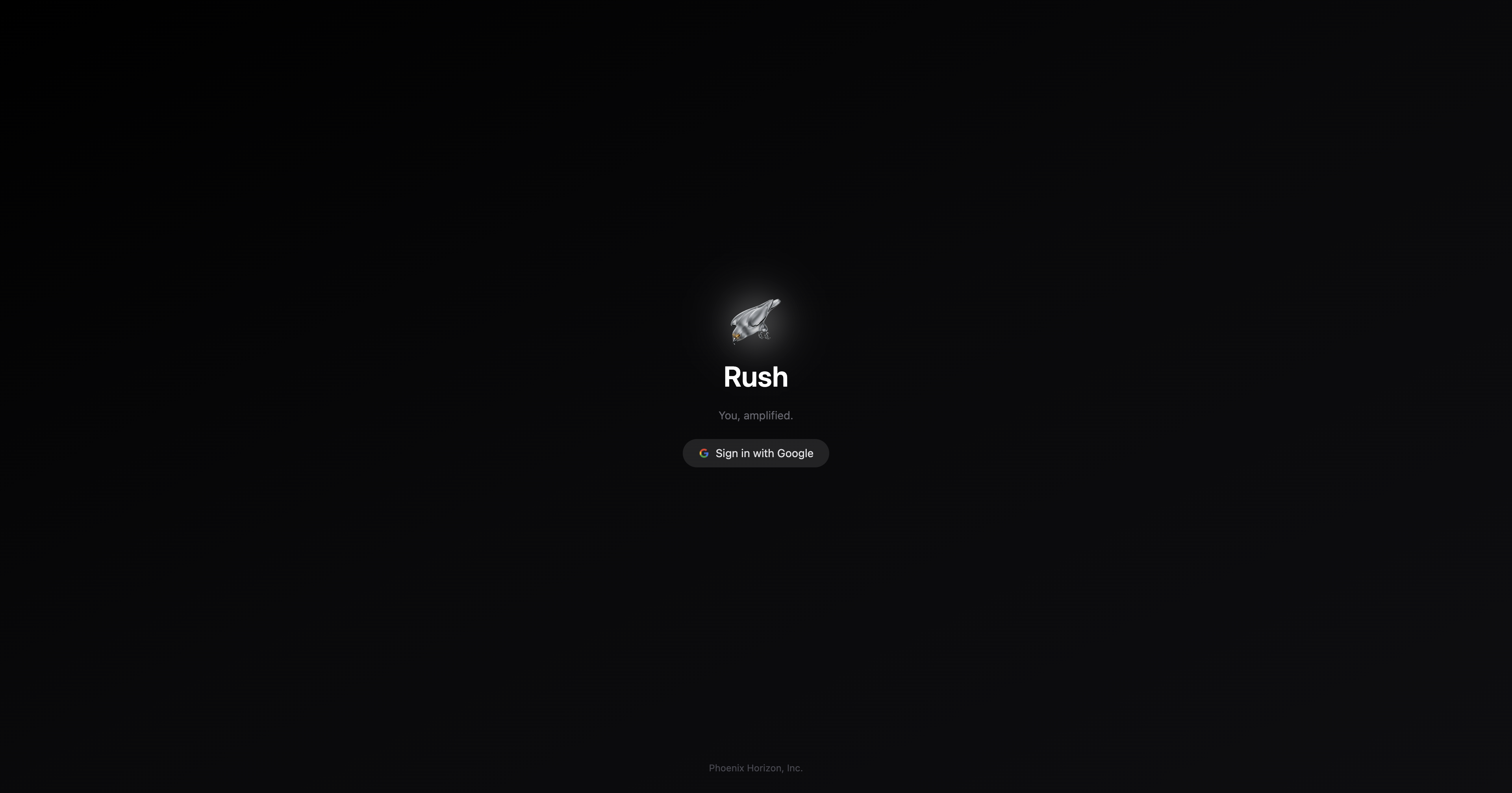 Rush 0.1.0-alpha.16 home — second capture showing input bar context chips